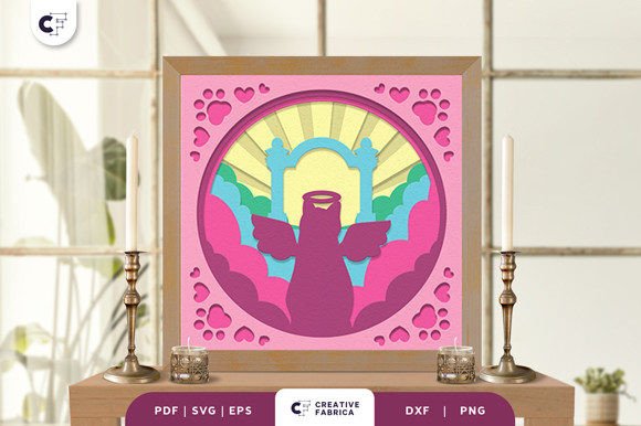 Cat in the Heaven Gate 3D SVG for Pets Branding