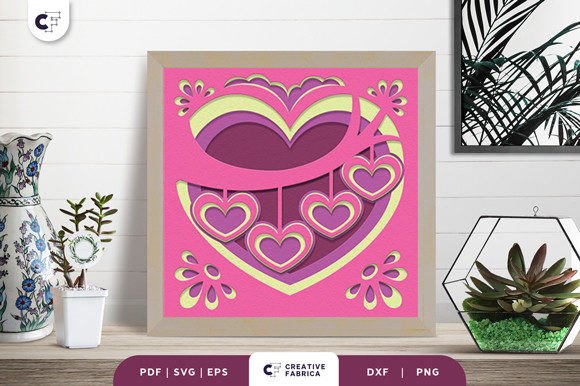 Family Tree 4 Members 3D SVG for Ornaments
