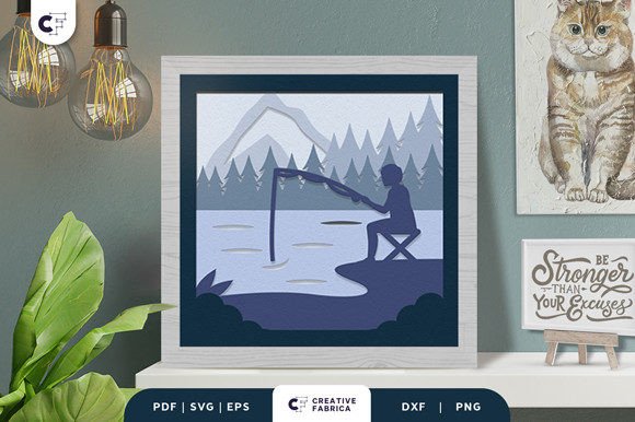 Fishing Man 3D Layered Papercut: A Sports 3D SVG Review