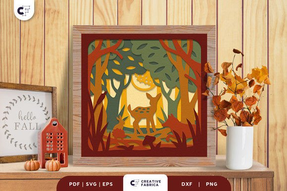 Forest in the Autumn 3D SVG for Fall Crafts