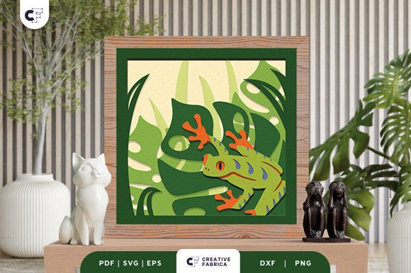 Frog in Tropical Forest 3D SVG: A Vibrant Other Asset