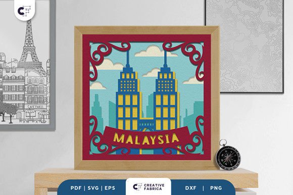 Malaysia Landmark 3D SVG for Countries Branding