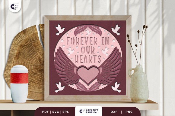 Memorial Heart Shape 3D SVG for Other Branding Needs
