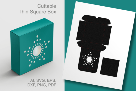 Point Star Window Square Box Template: 3D SVG Gift Boxes