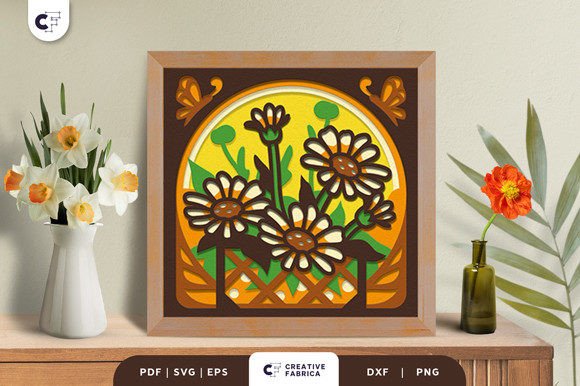 Potted Daisy Flower 3D Shadow Box Review