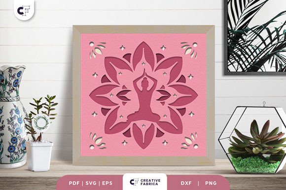 Review: Namaste Yoga Pose 3D Shadow Box SVG