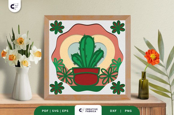 Succulent in a Pot 3D SVG for Cacti And Succulents