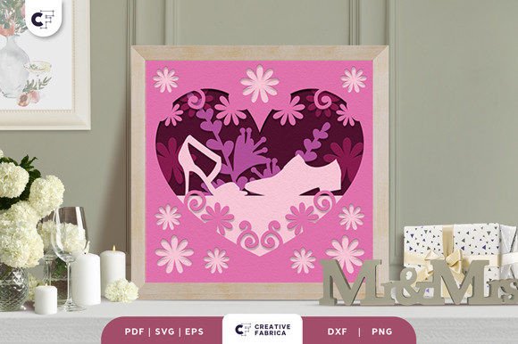 Wedding Shoes 3D SVG for Table Decorations